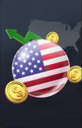 a globe with a dollar sign and a dollar sign