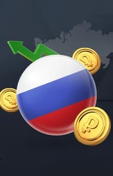 a globe with a flag of the russian federation of the russian federation of the world