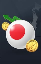 a red ball with a green arrow pointing up