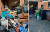 Before and after of garden clearance – professional green waste removal in Worcester by Hilton’s.