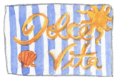 postcard front with dolce vita written on it
