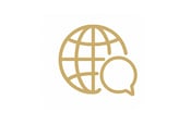 Icon representing multilingual dental care: English, Spanish, Russian