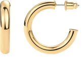 PAVOI 14K Gold Plated Lightweight Chunky Open Hoops for Women | Trendy Gold Hoop Earrings