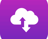 a cloud with an arrow pointing up to a cloud