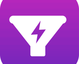 a purple and white lightning bolt bolter on a purple square