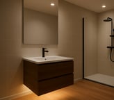 bagno moderno con mobile led illuminazione