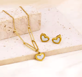 HEART NECKLACE & HEART EARRINGS