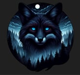 a wolf in the night with a full moon in the background