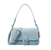 Coach Blue Soft Tabby Shoulder Bag in Signature Logo Canvas