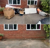 before and after picture of waste removed by Hilton clearance in st johns Worcester
