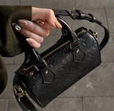 Luis Vuitton Black Nano Monograp Speedy Gold Hardware