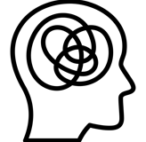 icon showing stressed mind