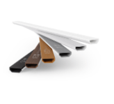 a group of three different colored plastic cutting boards