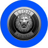 a lion head on a blue background with a lion head