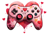 a pink video game controller controller with a heart shaped video game controller