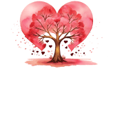 a tree with hearts on it and a heart shaped tree