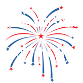 a fireworks - themed card with a fireworks in the background