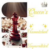 a chess game with a queen's crown on the table