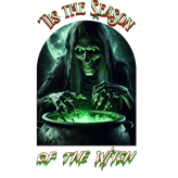 a witch with a green hat and a black cat