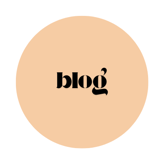 light orange circle with the word blog