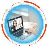 Person holding a coffee cup during remote tech support session.