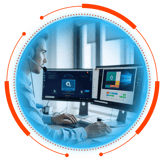 TMN technician working on a client technical issue via remote screen sharing.