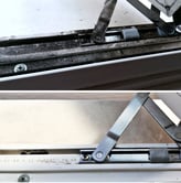 Window hinge before and after maintenance and repair