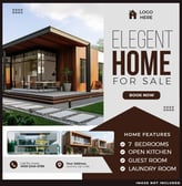 a flyer for a real estate agent in a modern home