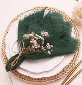 Cloth Napkins with Fringe Set of 12