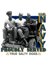 3 African American Sailors sitting on jeep after a hard day of fighting in the south Pacific.