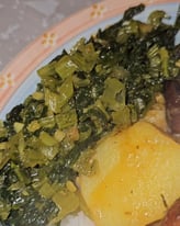 brède cuit avec pomme de terre