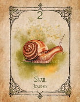 Snail Spirit Animal card from the Animal Spirit Oracle Deck, Art by Sonia Parker