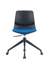 SenSit-Otto swivel chair with black base and blue cushion