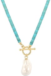   Gold Pearl Necklace  and Earring set