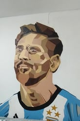 graffiti leo messi pintura decorativa habitación spray arte urbano