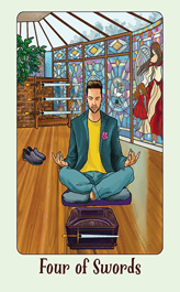 Jasper tarot four of pentacles