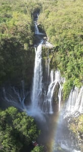 Photo with a drone of the Grand galet cascade