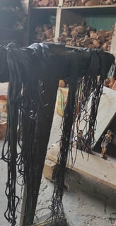 Thin wax threads used in Bastar for making intricate brass artwork through the lost-wax casting process.