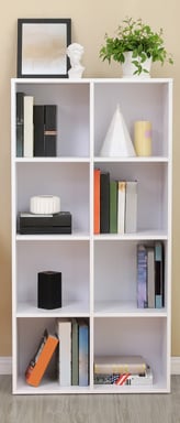 Bibliothèque à 8 casiers en blanc 