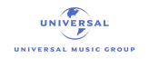 a black and white logo with the words universal music group