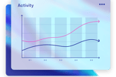a monitor screen showing a chart of activity