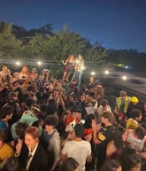 Packed Sundeck during a Lovett party