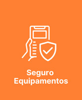 Desenho de uma mão segurando um celular e um escudo representando Seguro de Equipamentos