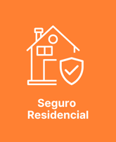 Desenho de uma casa com um escudo representando Seguro Residencial