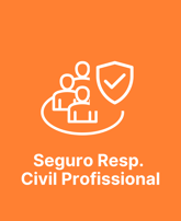 Desenho de pessoas num circulo com escudo representando Seguro Responsabilidade Civil Profissional