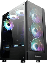 a computer case with a black and white computer case