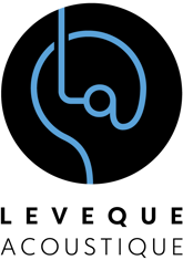 logo bleu et noir de l'entreprise leveque acoustique