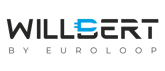 Willbert by Euroloop a black and white logo with the words willbertt by euro euro