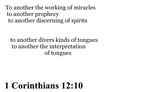 1 Corinthians 12:10 You should see