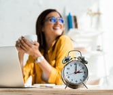 women and clock